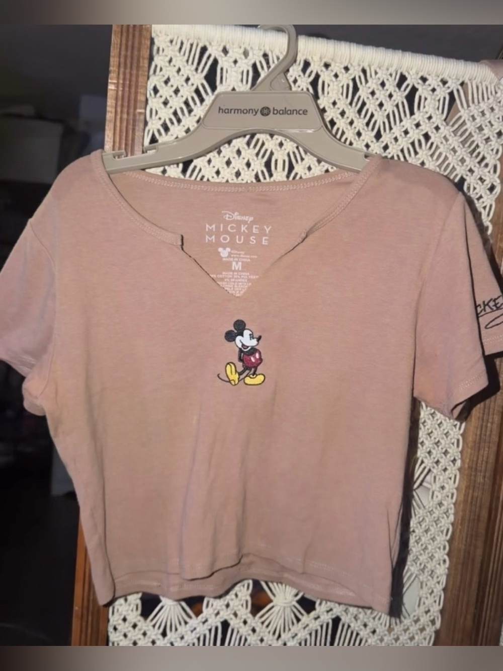 Disney Mickey Mouse embroidered crop top M